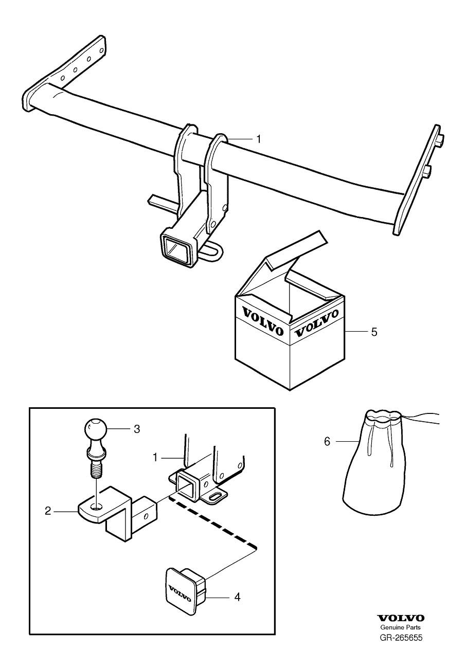 Diagram Towing hitch, detachable for your Volvo