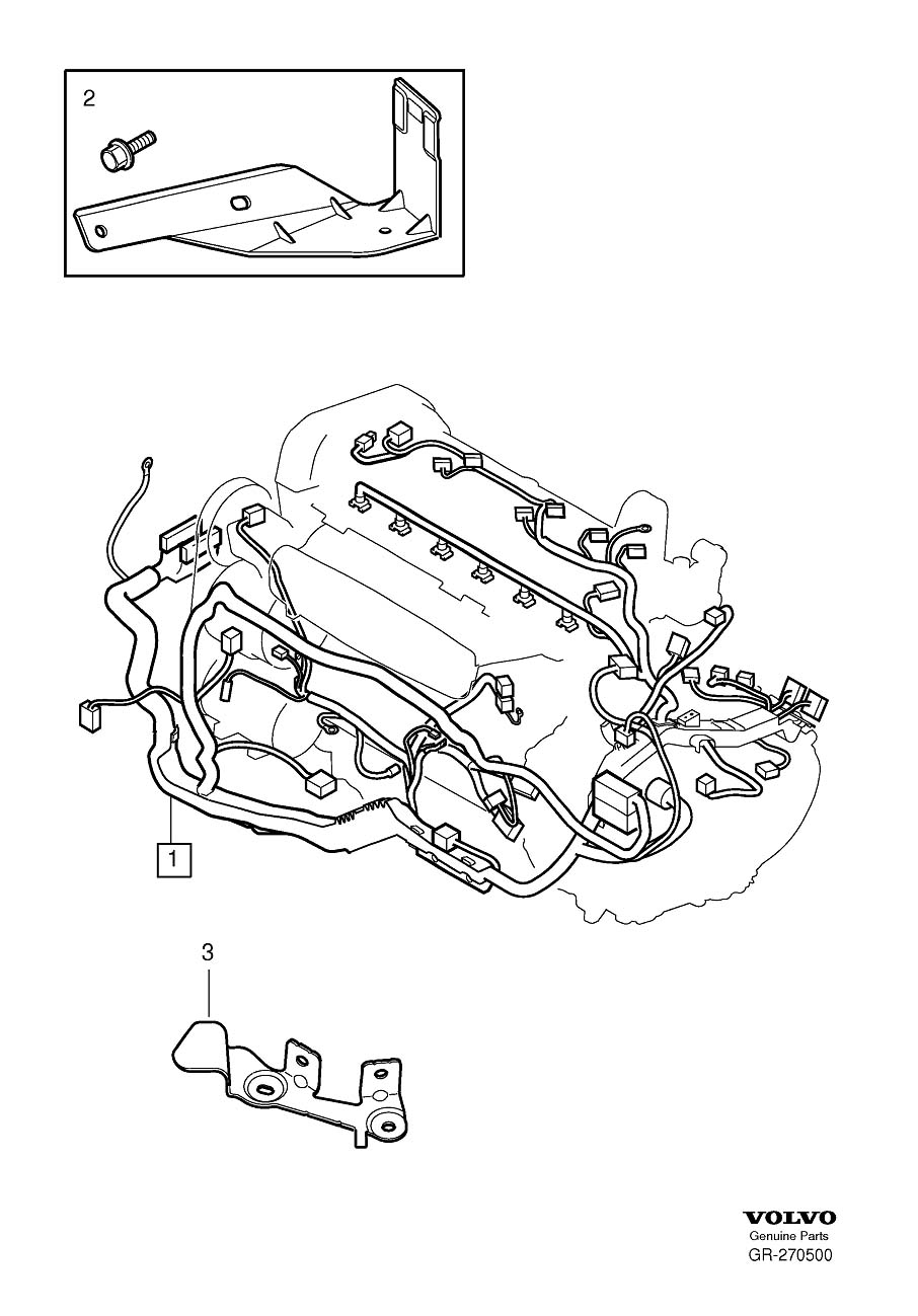 Diagram Cable harness engine component parts for your 2009 Volvo XC90   