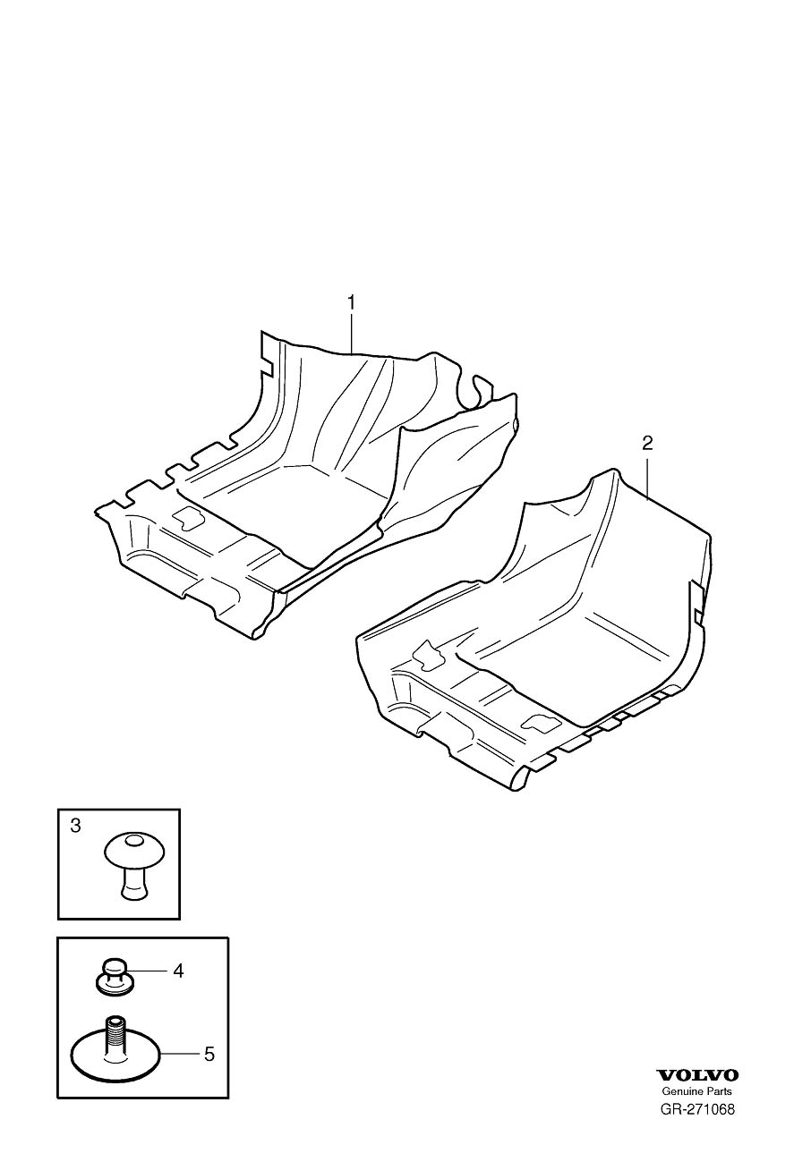Diagram Floor upholstery front for your Volvo S40  