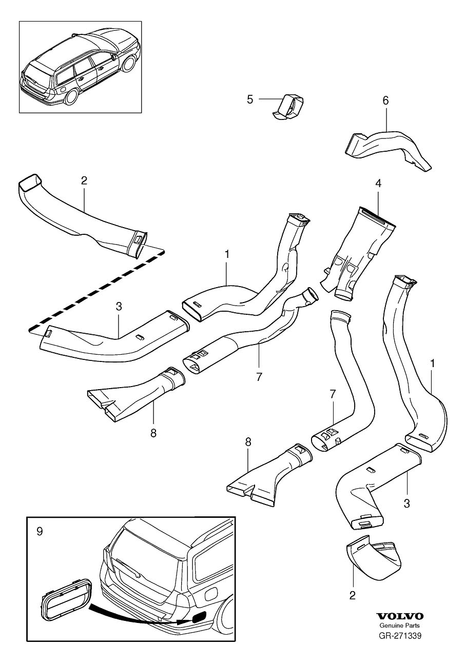 Diagram Air distribution for your 2016 Volvo XC70  2.5l 5 cylinder Turbo 