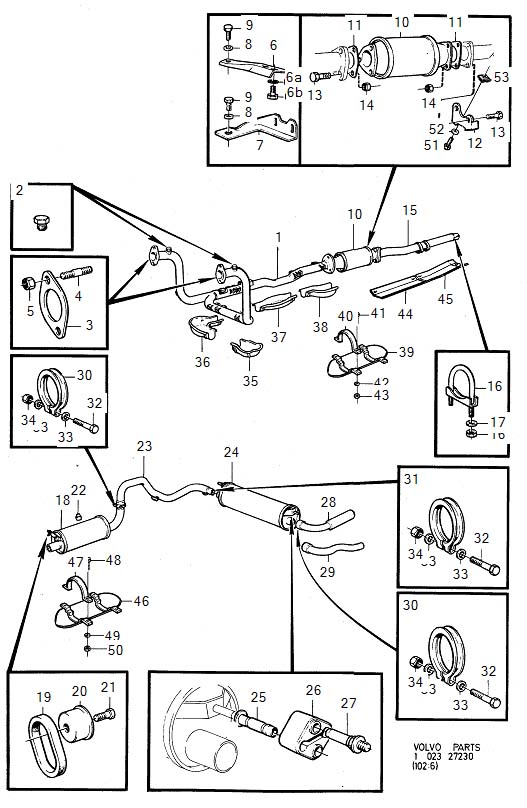 Diagram Exhaust system for your 1998 Volvo V70   