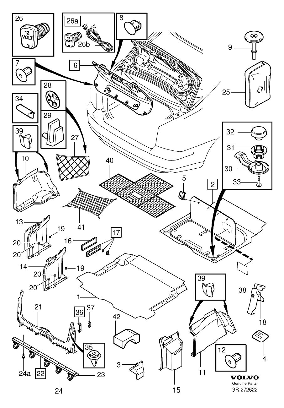 Diagram Interior trim luggage compartment for your 2014 Volvo XC60   