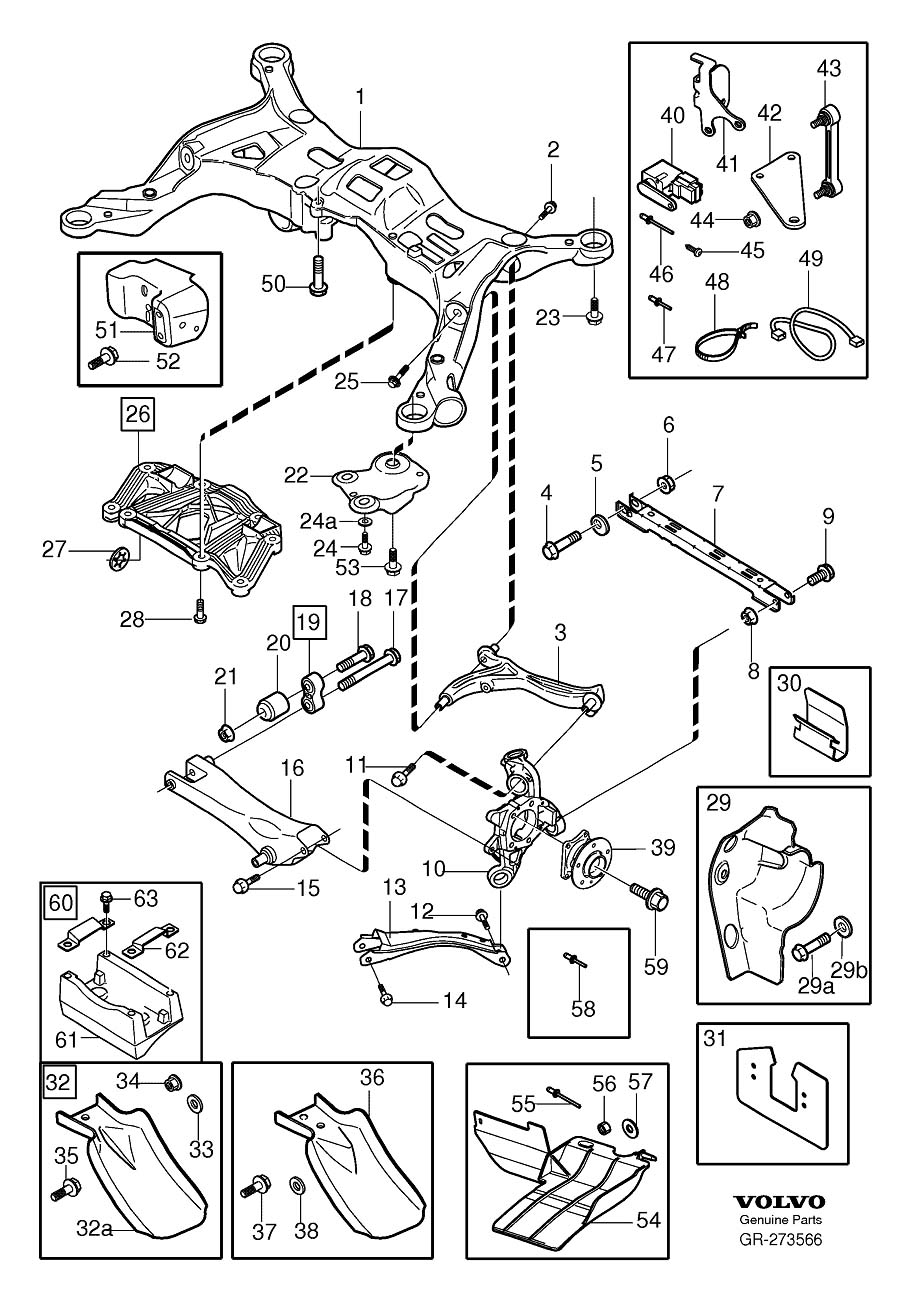Diagram Rear suspension for your Volvo S60  