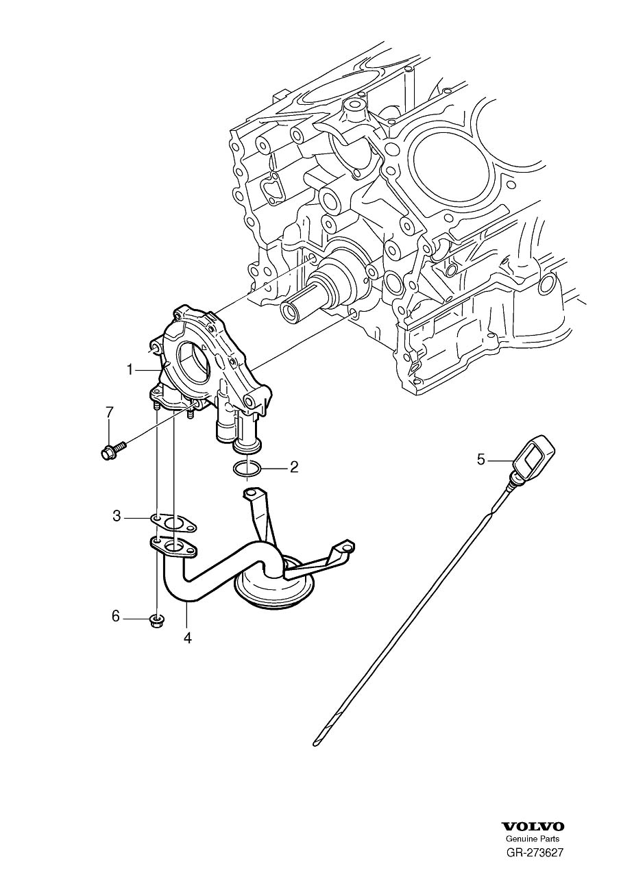 Diagram Oil pump and line for your 2007 Volvo XC90   