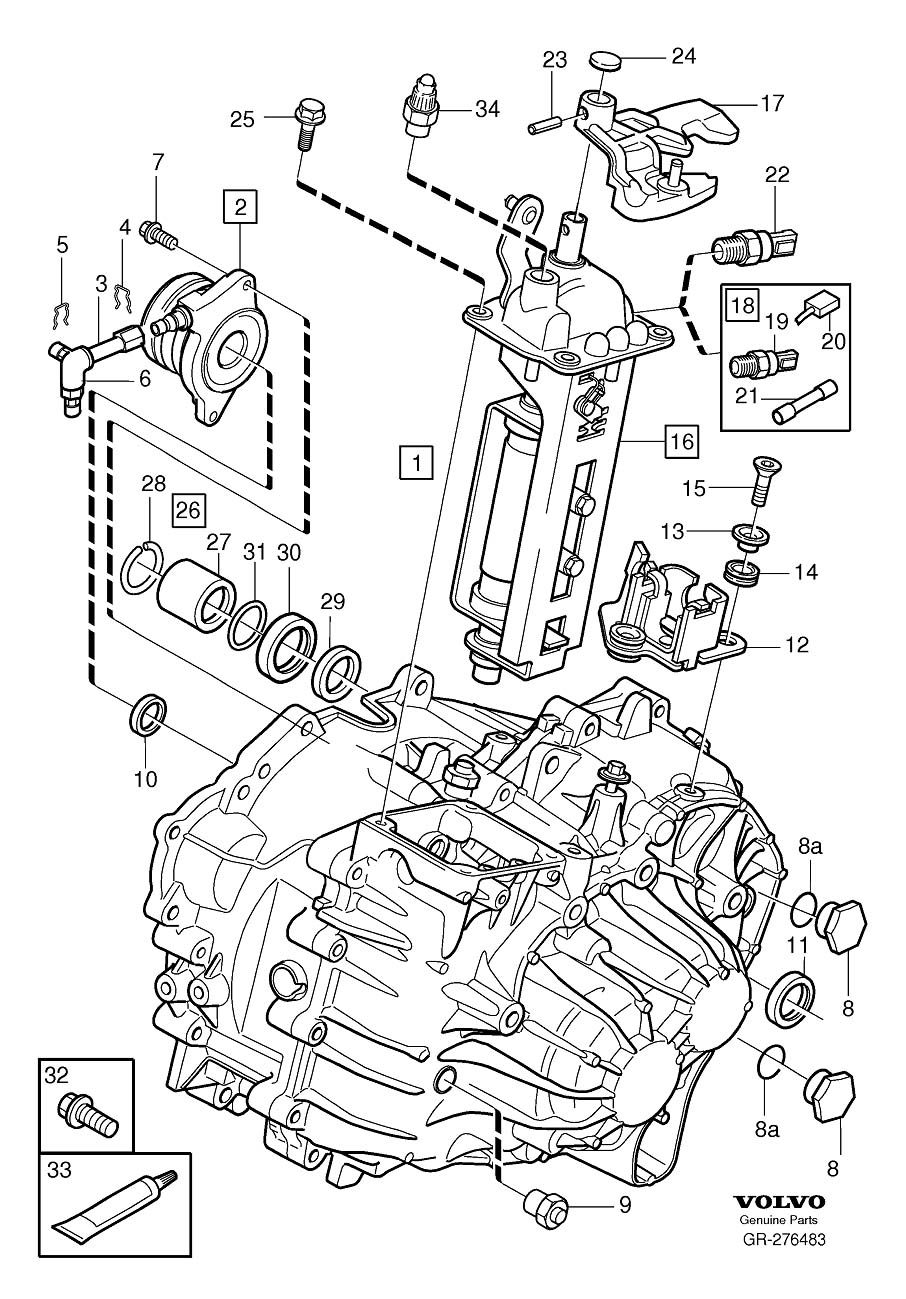 Diagram Gearbox, manual for your 2007 Volvo S60   