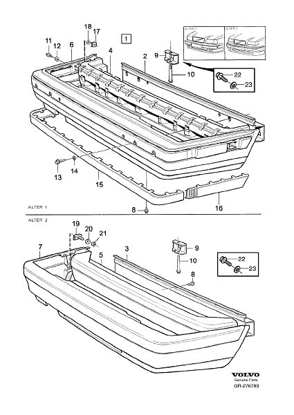 Full size assembly image of Rear bumper (1/6)