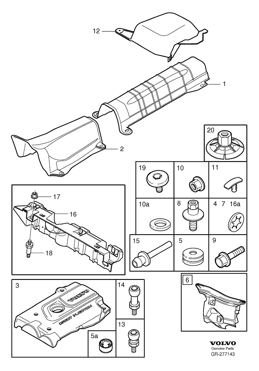 Diagram Heat shields for your Volvo V70  