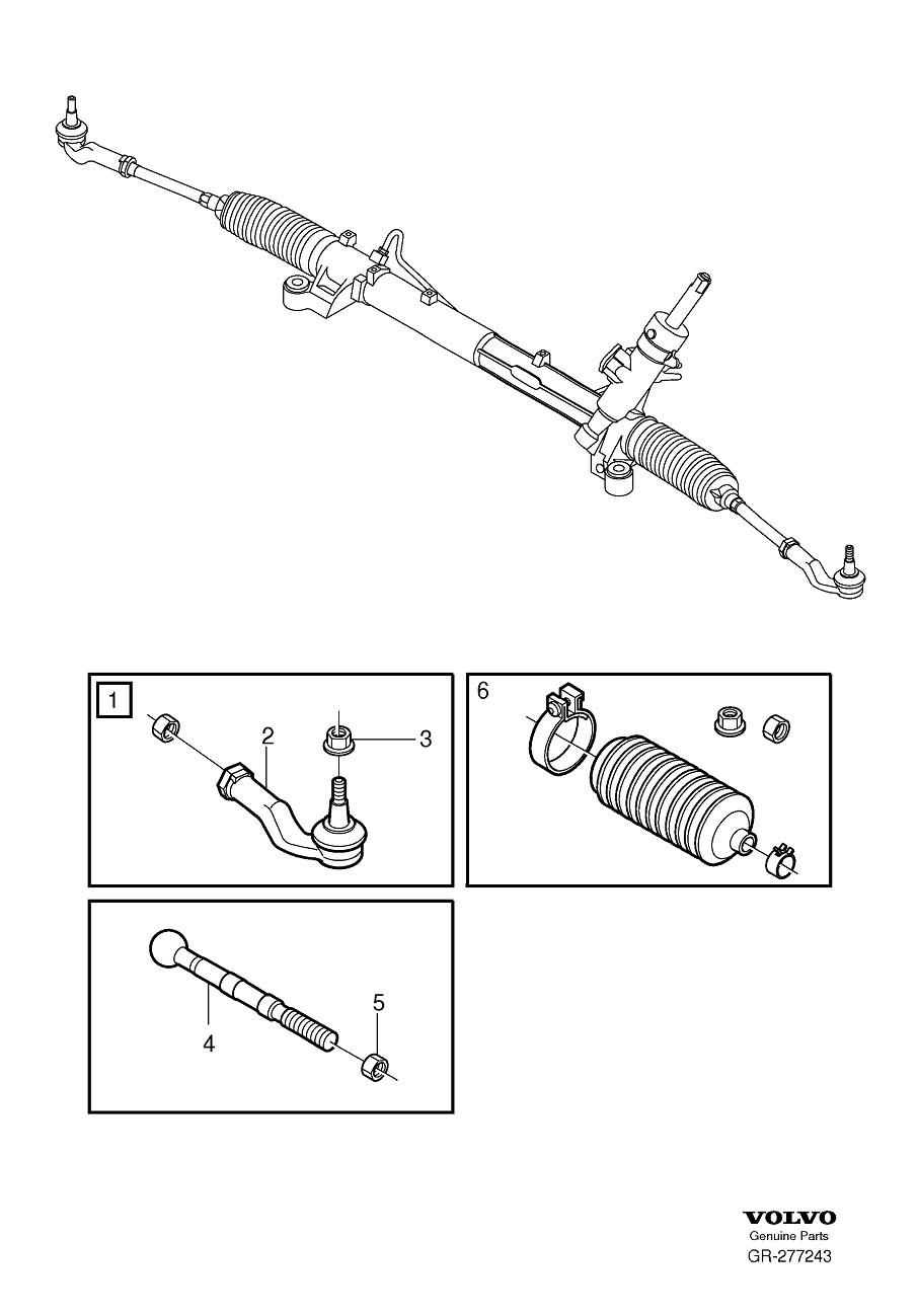 Diagram Service kits steering gear for your 2007 Volvo C30   