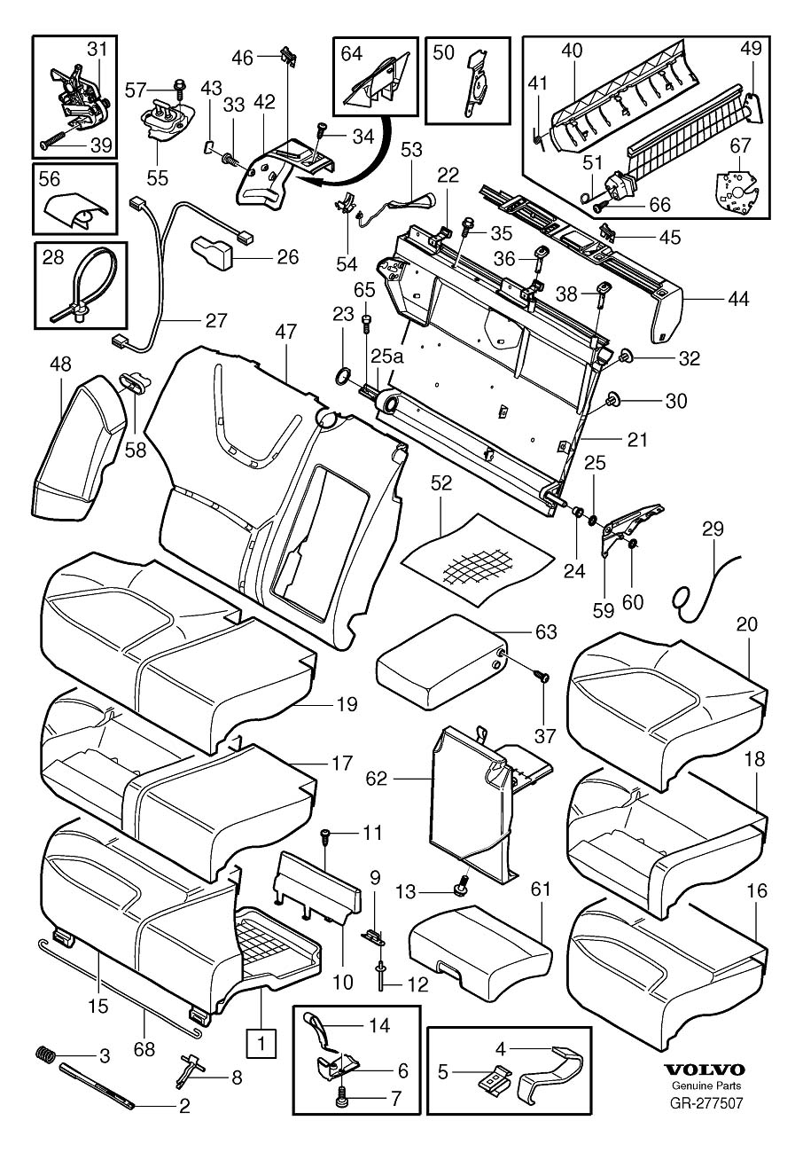 Diagram Rear seat for your 2002 Volvo V70   