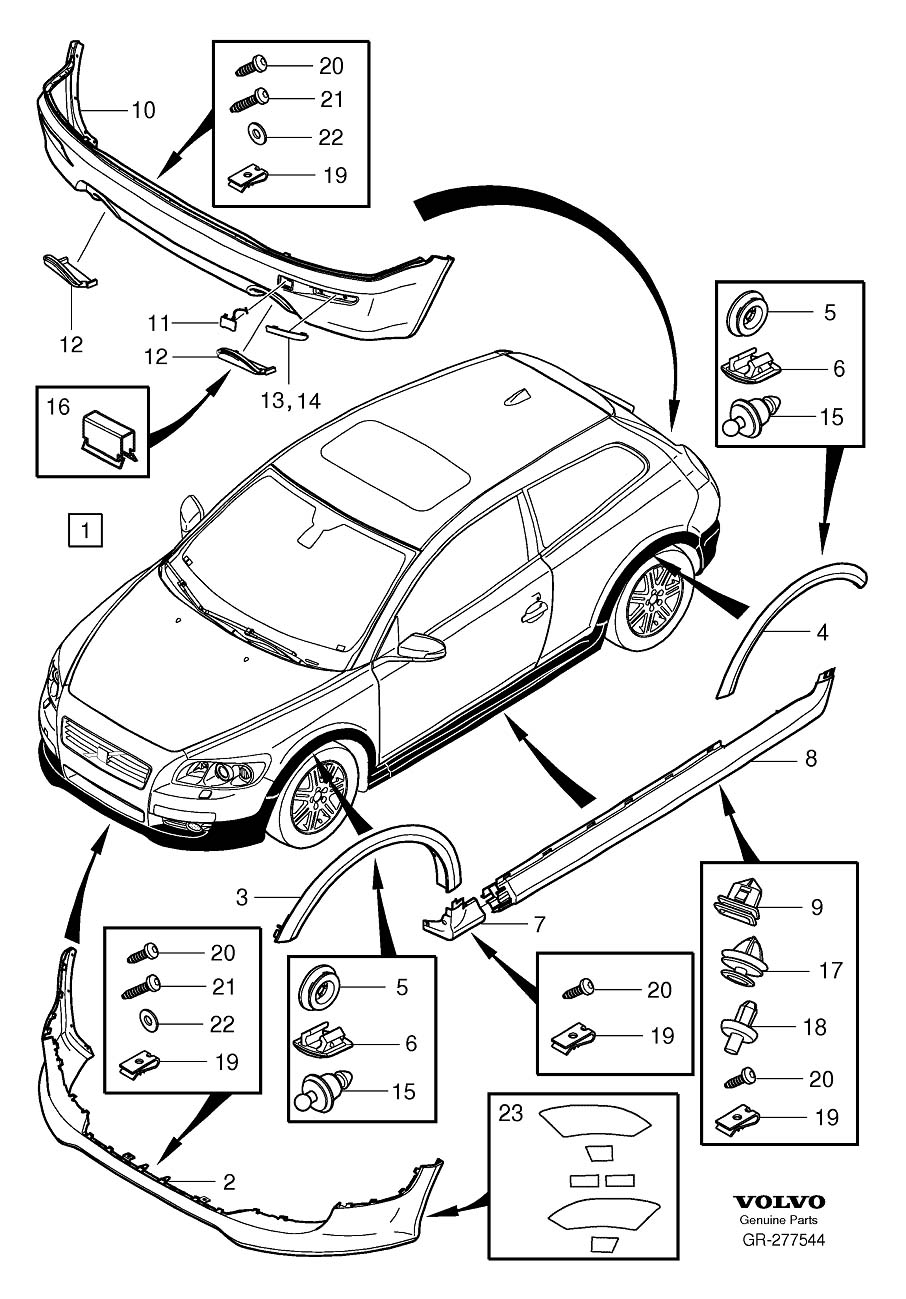 Diagram Body kit for your 2007 Volvo C30   
