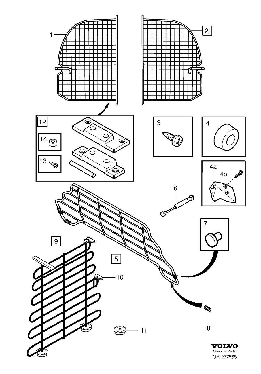 Diagram Protecting grating for your 2005 Volvo V70   