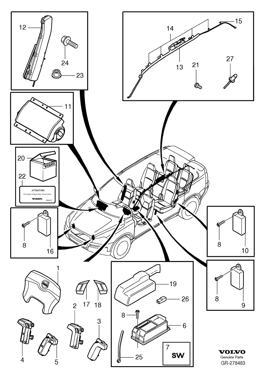 Diagram Airbag for your 2004 Volvo XC90   