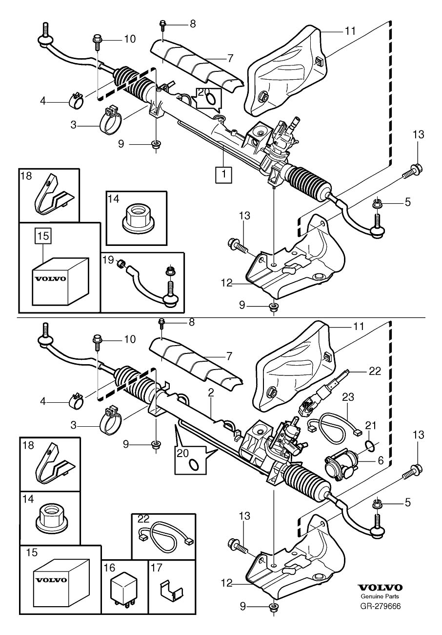 Diagram Steering gear for your 2000 Volvo V70   