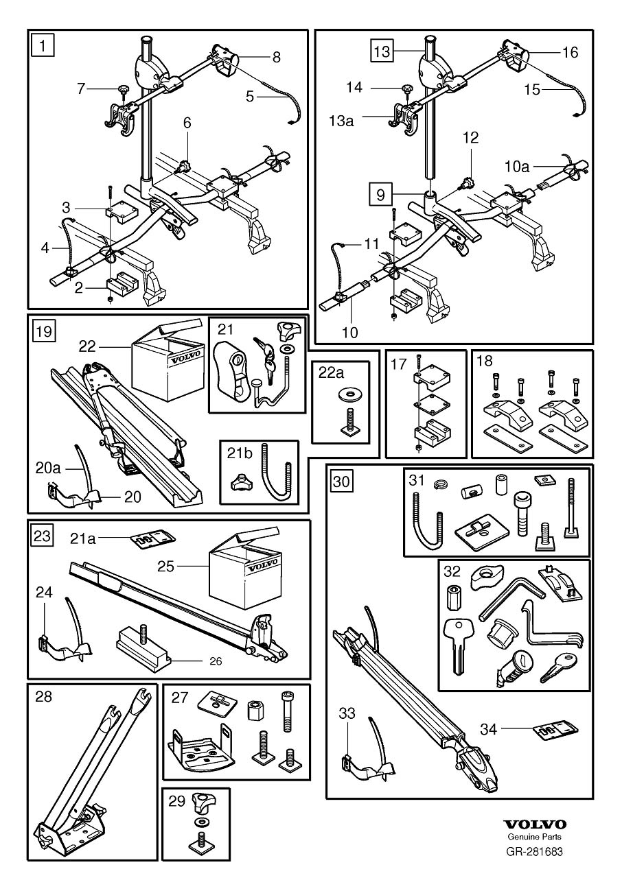 Diagram Bicycle holder for your 2001 Volvo S40   