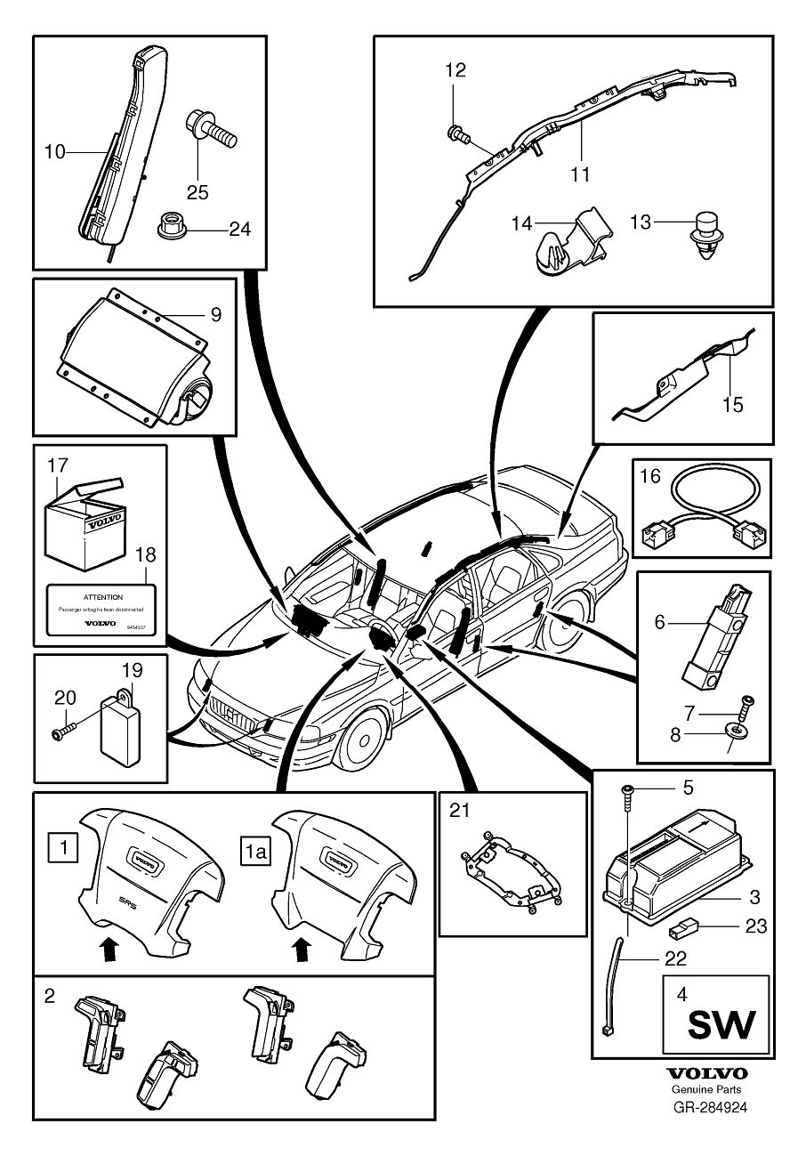 Diagram Airbag for your Volvo