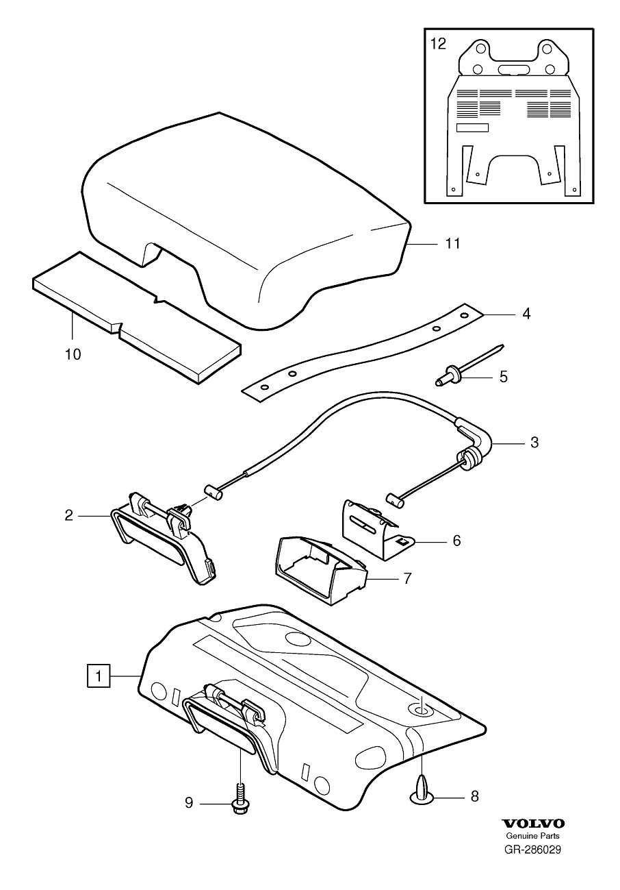 Diagram Integrated booster cushion rear seat for your 2023 Volvo XC60   