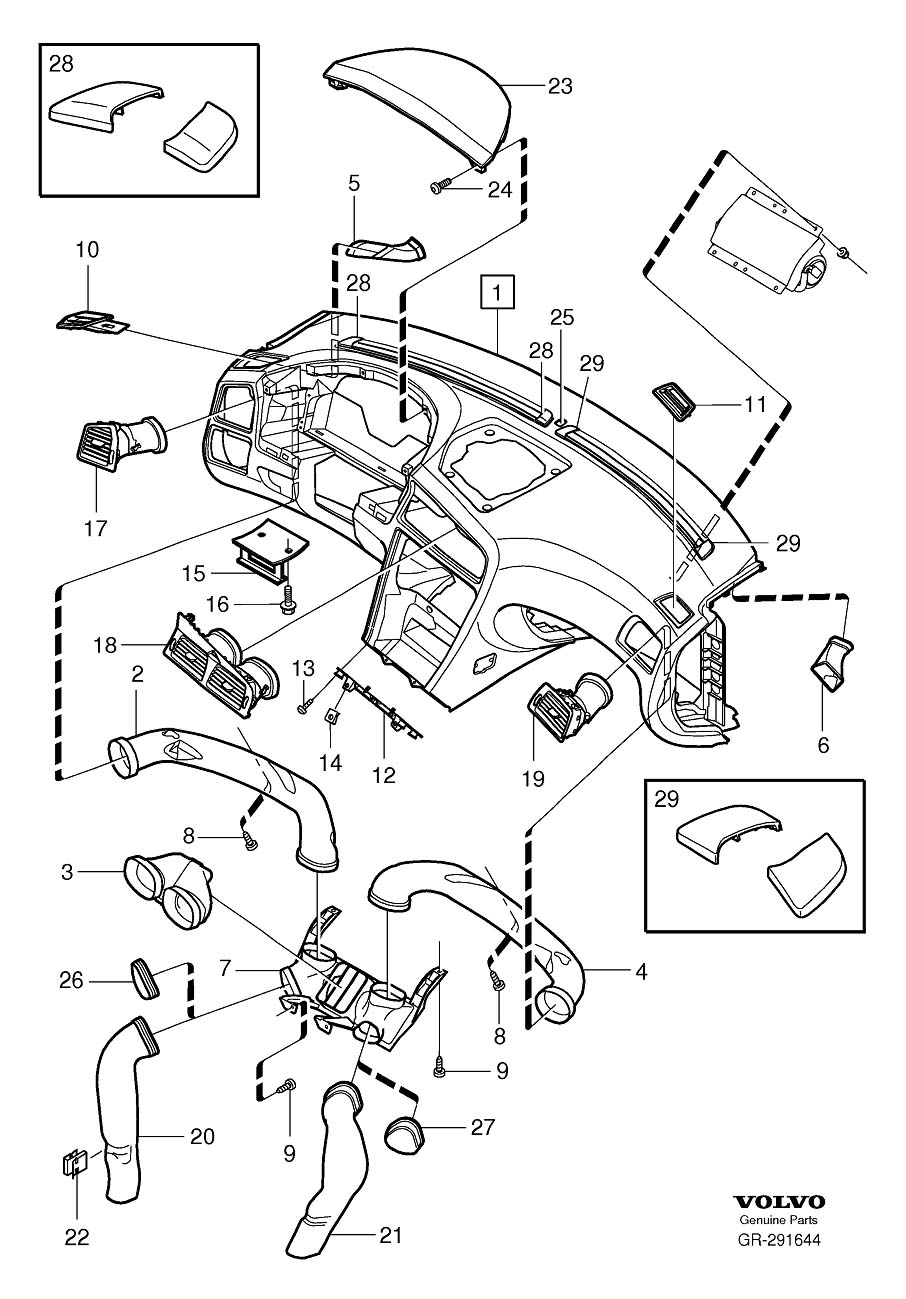 Diagram Dashboard for your 2007 Volvo V70   