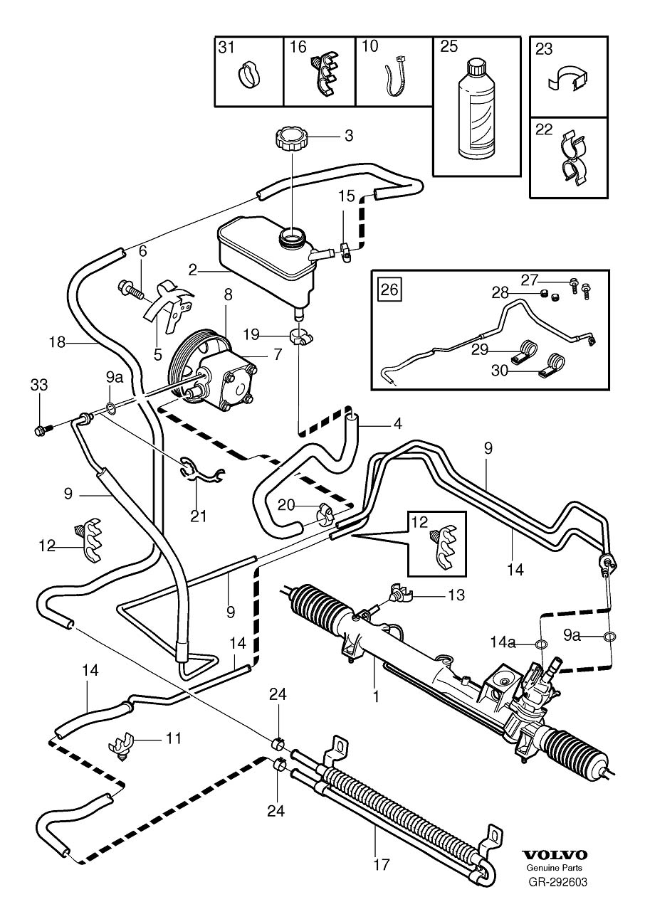 Diagram Pump, servo steering for your Volvo