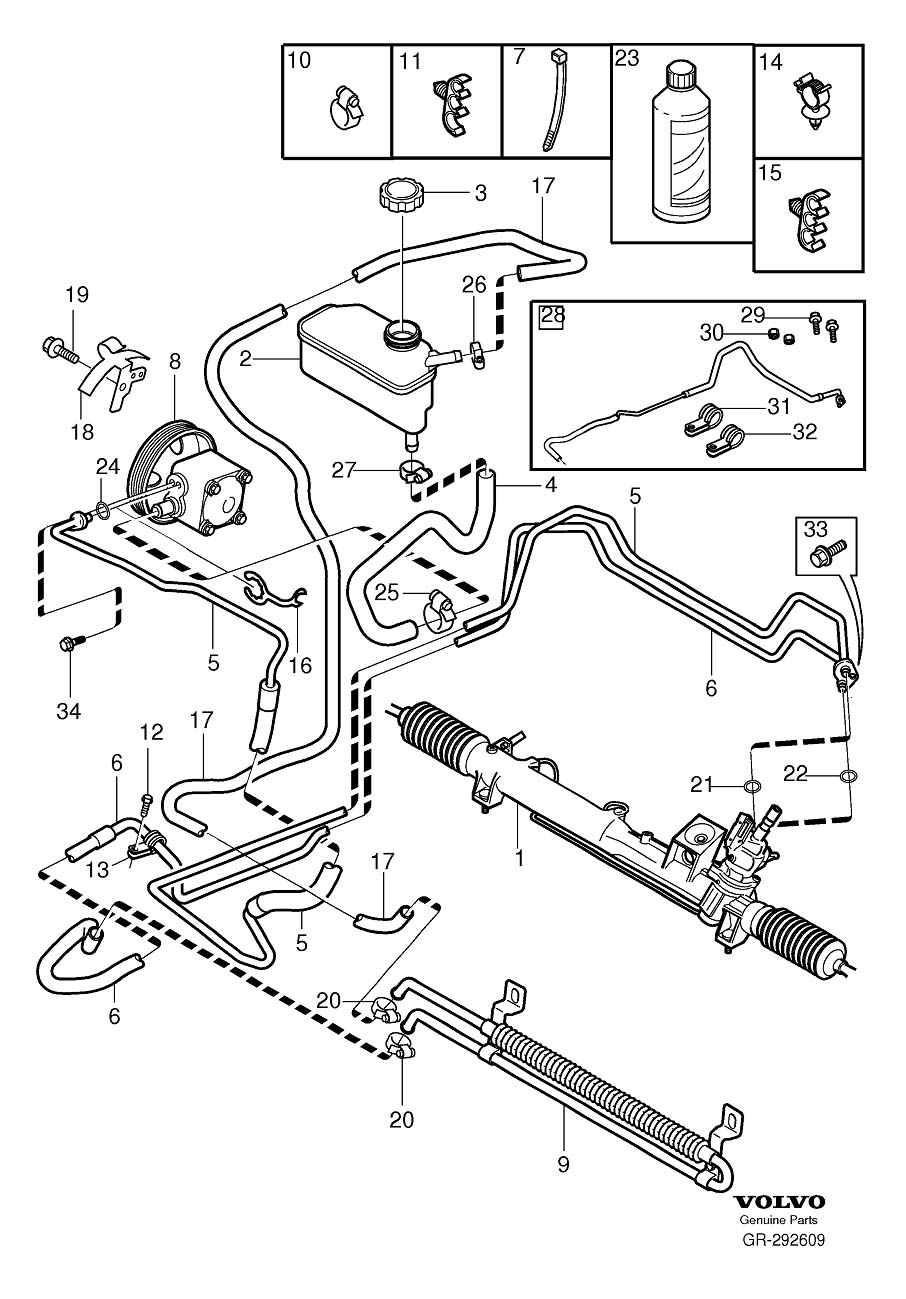 Diagram Pump, servo steering, Pump for your Volvo V70  