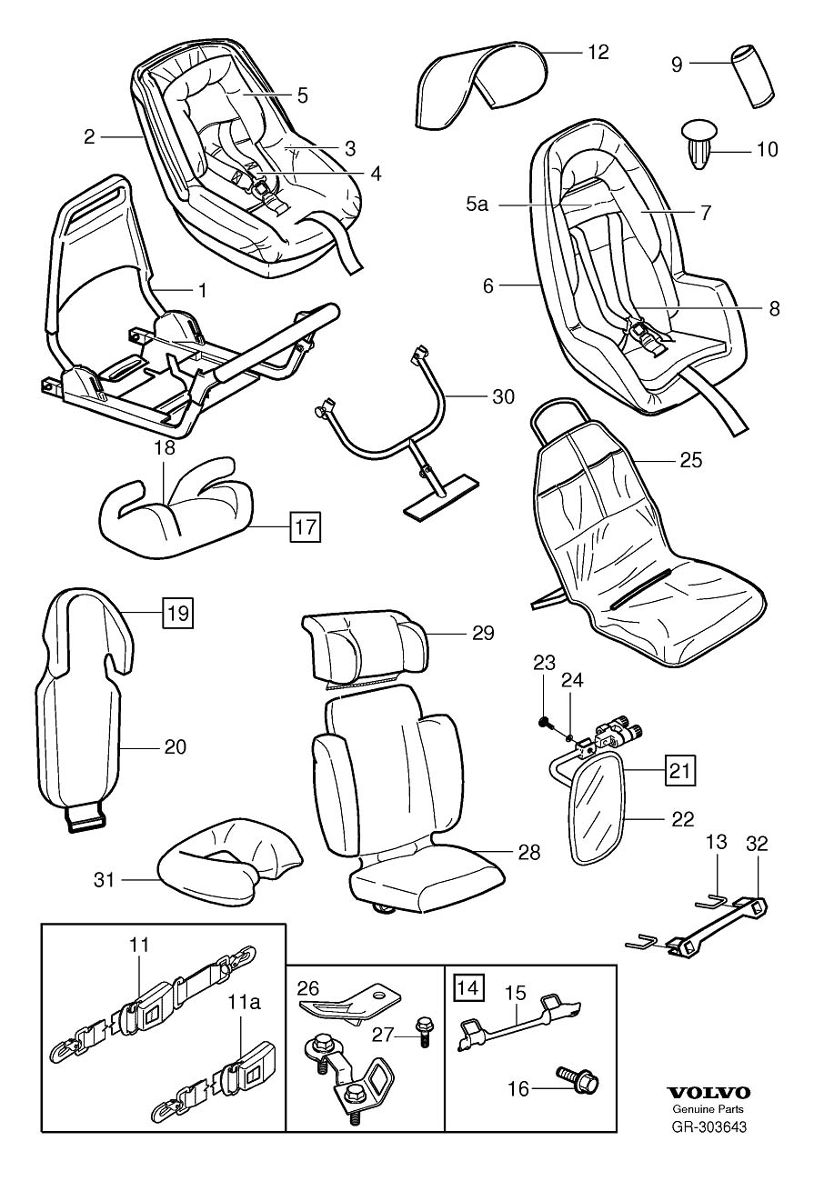 Diagram Child protection for your Volvo V70  