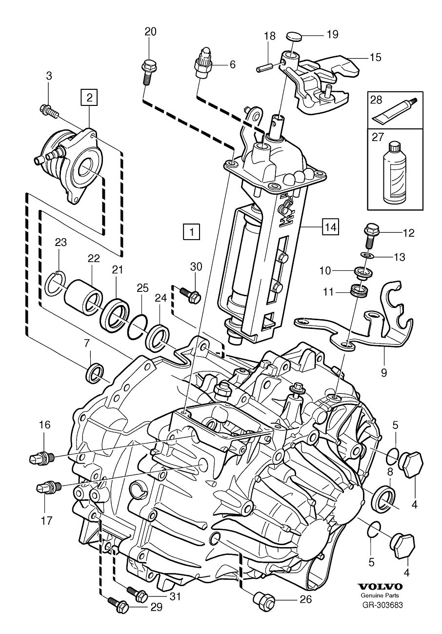 Diagram Gearbox, manual for your Volvo S60 Cross Country  