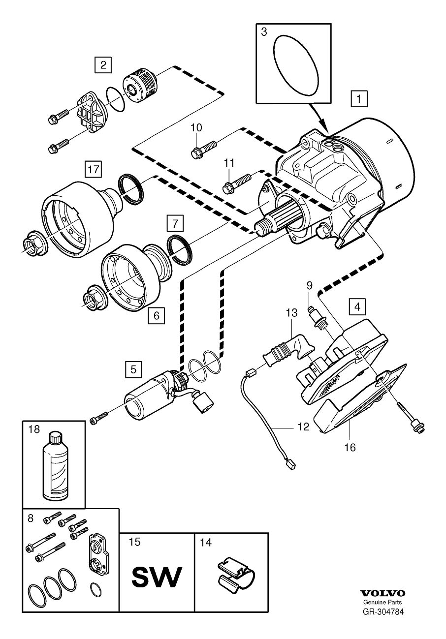 Diagram Active on demand coupling, aoc for your Volvo V70  