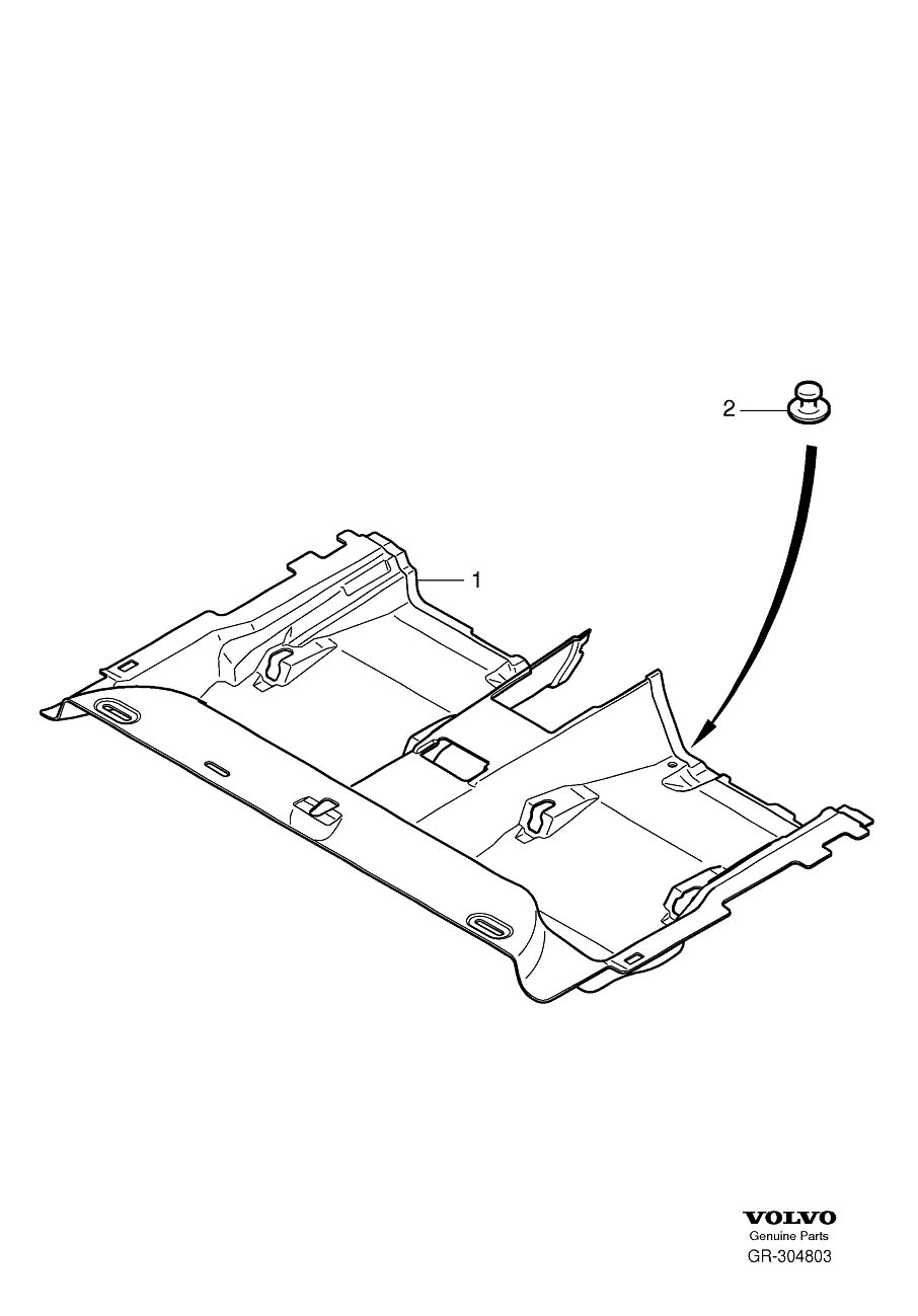 Diagram Floor upholstery rear for your Volvo S60 Cross Country  