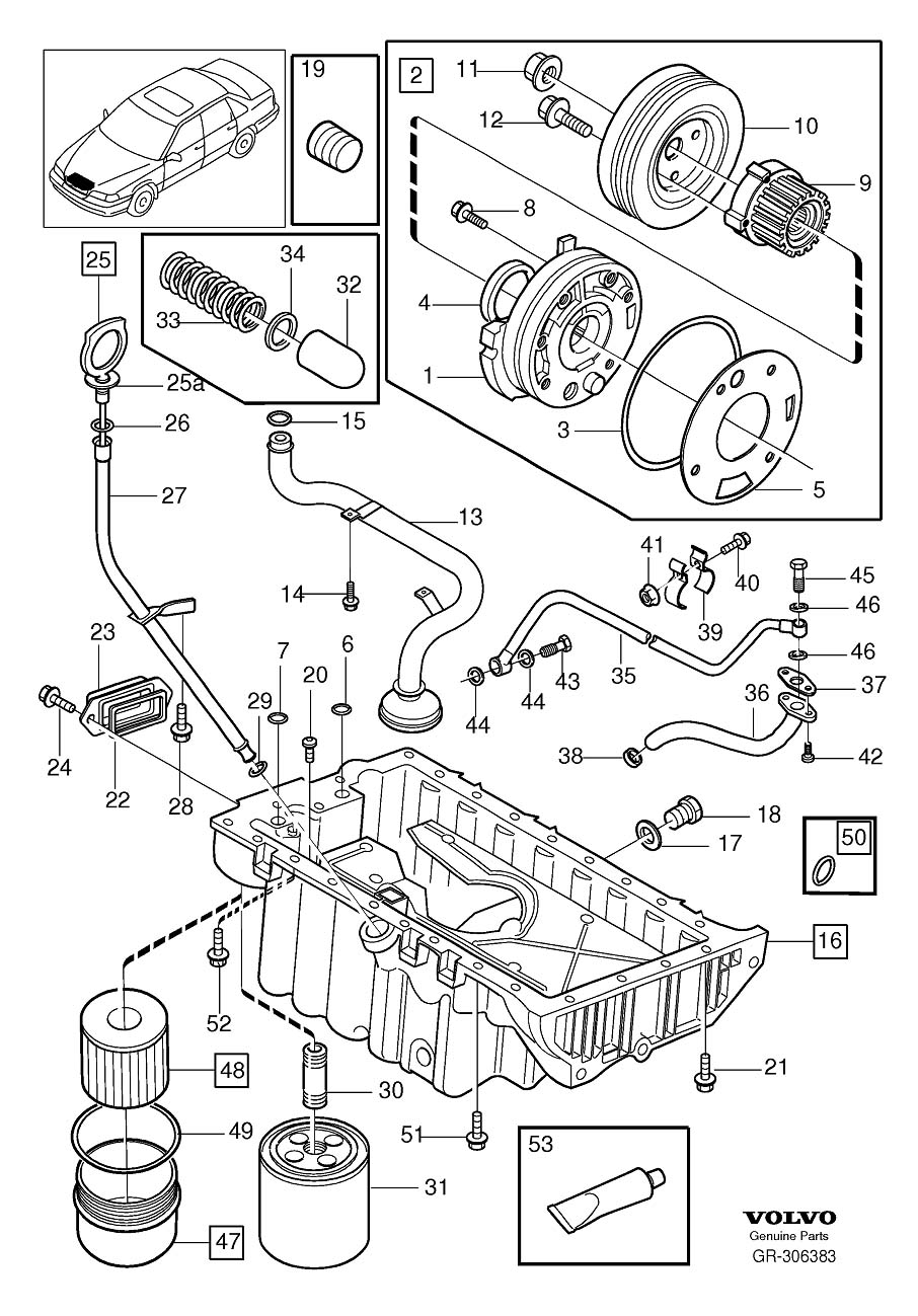 Diagram Lubricating system for your 1998 Volvo V70   