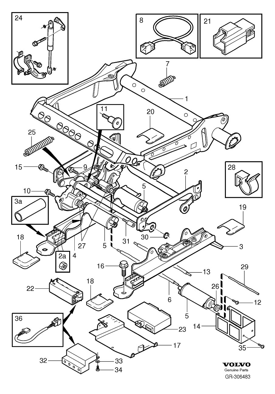 Diagram Subframe for seat, electrical adjustment for your 2020 Volvo S60   