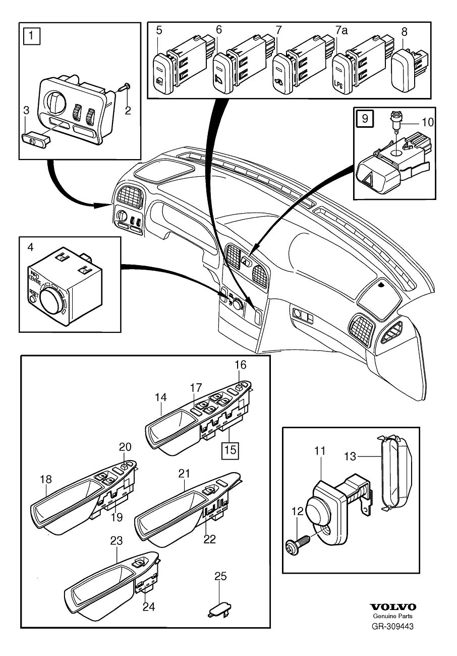 Diagram Switches for your Volvo S40  