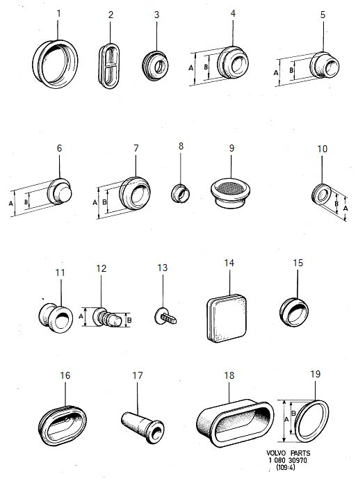 Diagram Sealing plugs for your 1993 Volvo 940  2.3l Fuel Injected Turbo 
