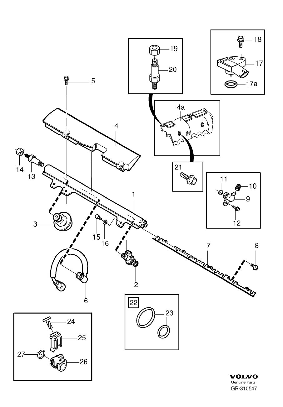Diagram Fuel pressure pipes with fittings for your 2024 Volvo XC60   