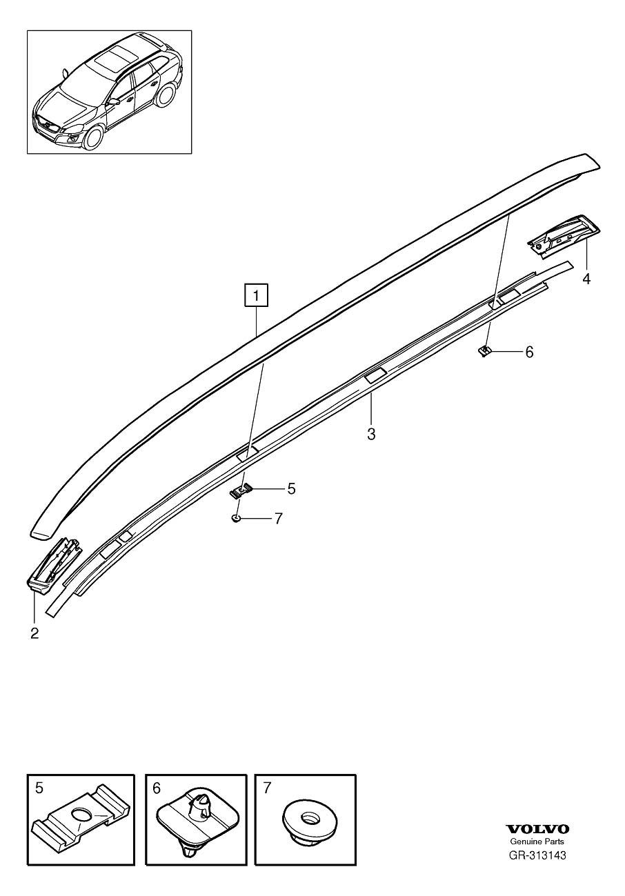 Diagram Rails for your Volvo XC60  