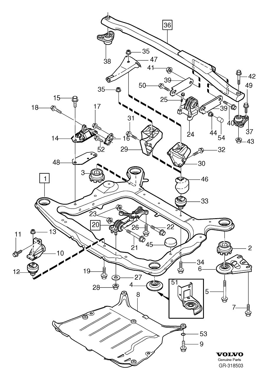 Diagram Engine mounting for your Volvo S60 Cross Country  