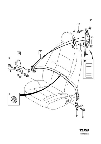 Diagram Front seat belt for your 2008 Volvo S40   