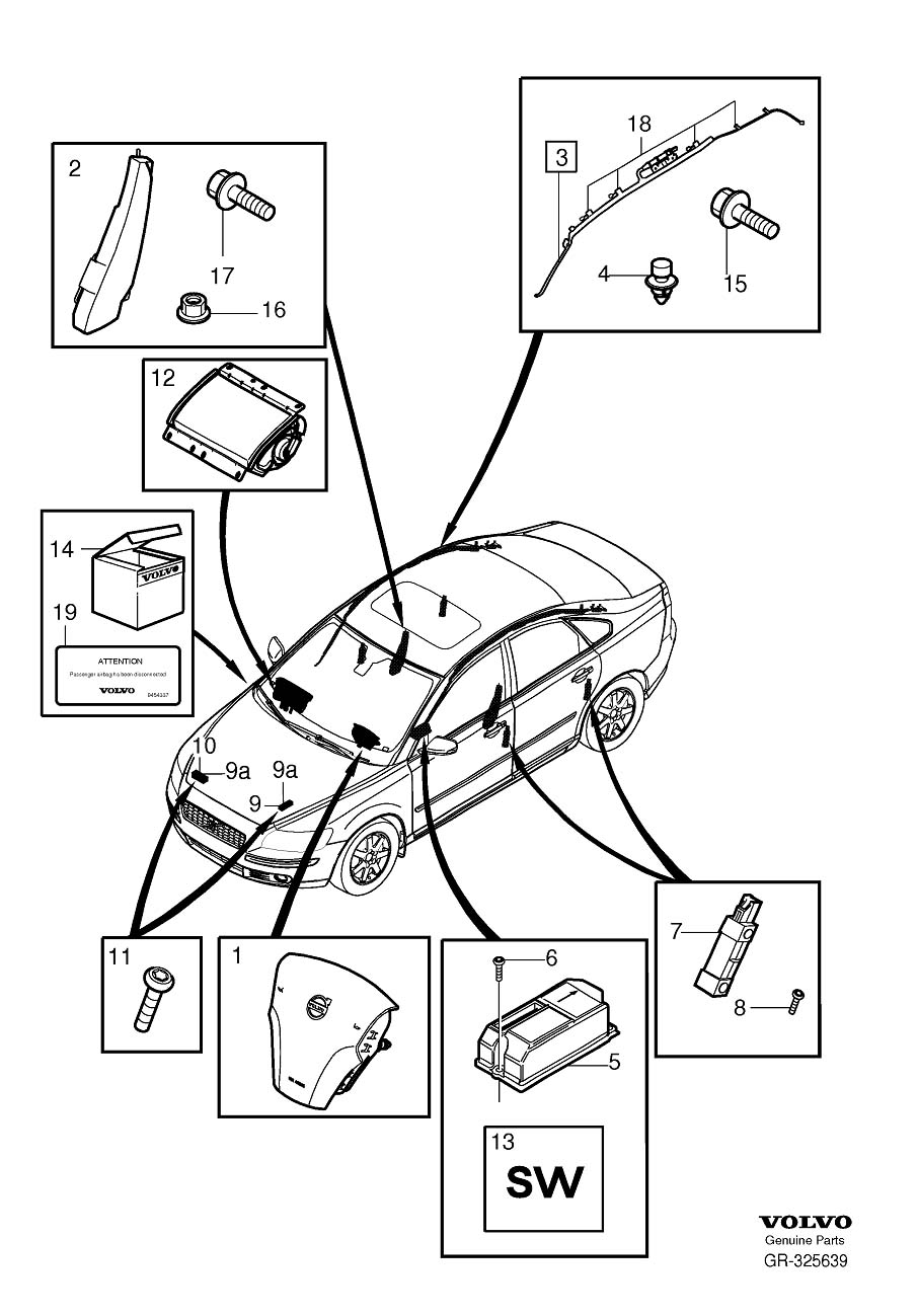 Diagram Airbag for your 2012 Volvo S40   