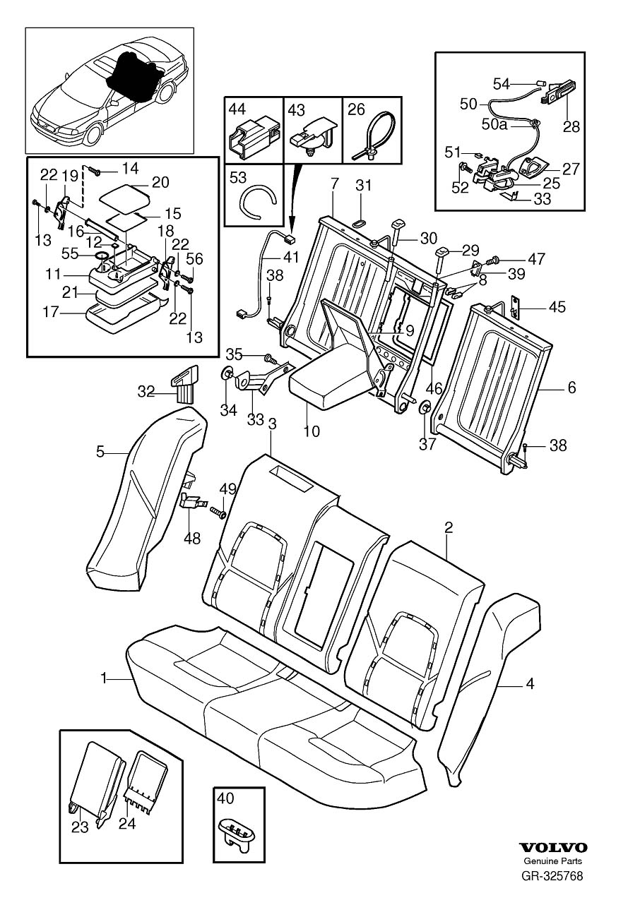 Diagram Rear seat for your 2021 Volvo V60 Cross Country   