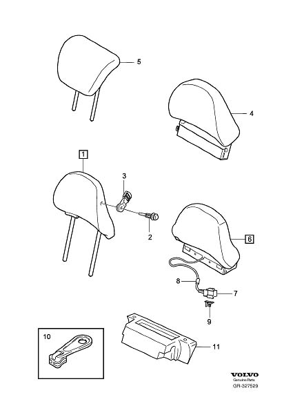 Diagram Head restraint for your 2024 Volvo S60   