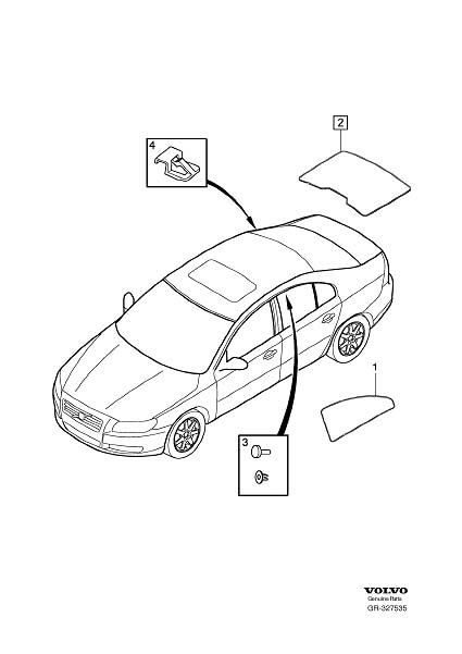 Diagram Sun curtain for your 2019 Volvo S60   