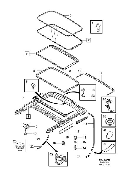 Diagram Roof hatch for your Volvo