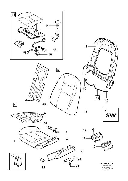 Diagram Front seat, frontseat for your 2019 Volvo S60   