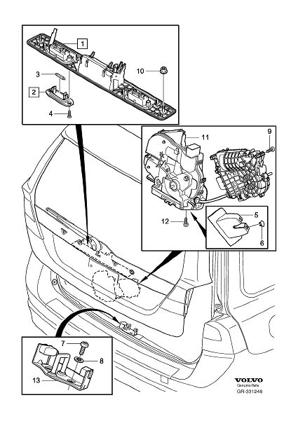 Diagram Locking system tailgate for your 2022 Volvo XC60   