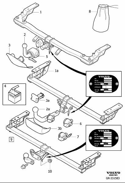 Diagram Towing hitch, detachable for your 2022 Volvo XC60   