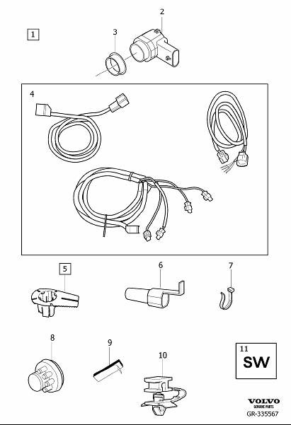 Diagram Park assist front for your 2022 Volvo XC60   