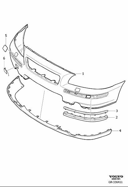 Diagram Front bumper for your 2008 Volvo S40   