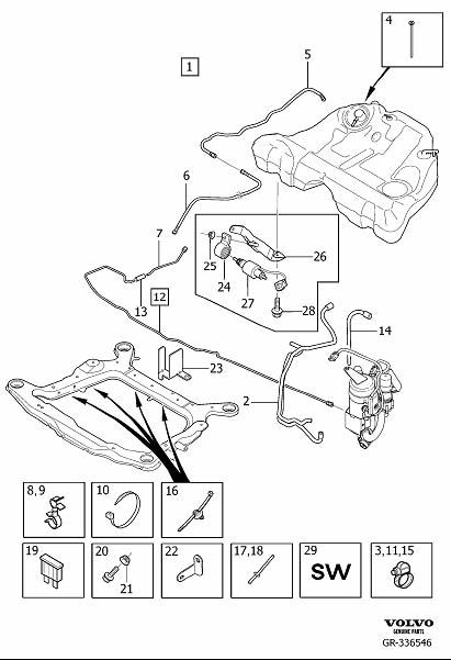 Diagram Additional heater, installation kit for your 1999 Volvo V70   