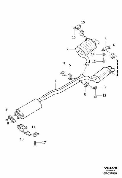 Diagram Exhaust system for your 2007 Volvo V70   