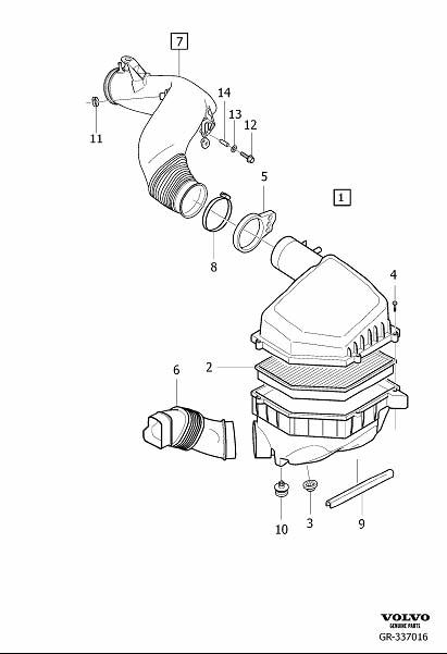 Diagram Air cleaner and throttle housing for your 2023 Volvo S60   