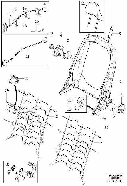 Diagram Backrest, manually operated for your 2022 Volvo V60 Cross Country   