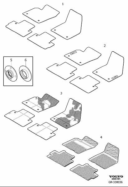 Diagram Mats passenger compartment for your 2007 Volvo C30   